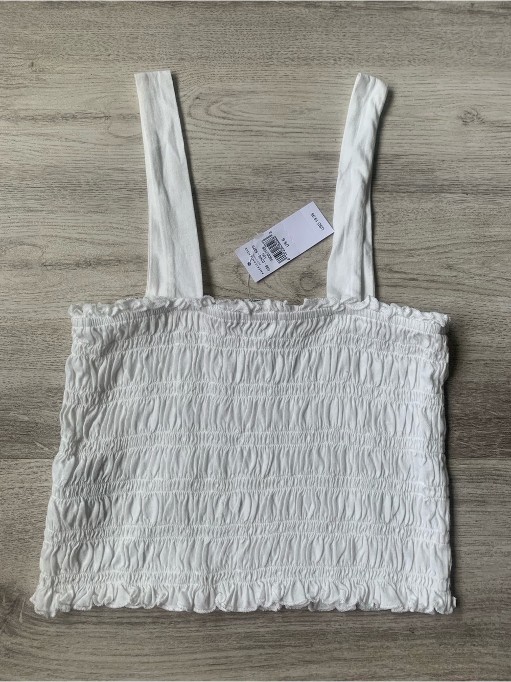 NWT! American Eagle White Smocked copped Tank Top size small - Picture 7 of 7